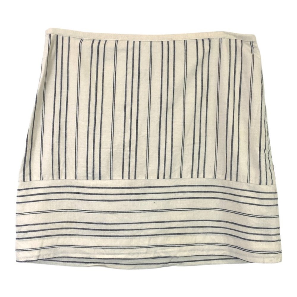 Madewell Linen/Cotton Striped Mini Skirt